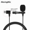 Petit système de microphone omnidirectionnel dynamique de type C Muff Lapel Mic pour les entrevues